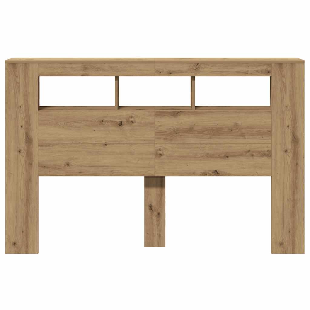 LED Headboard Artisan Oak 160x18.5x103.5 cm Engineered Wood