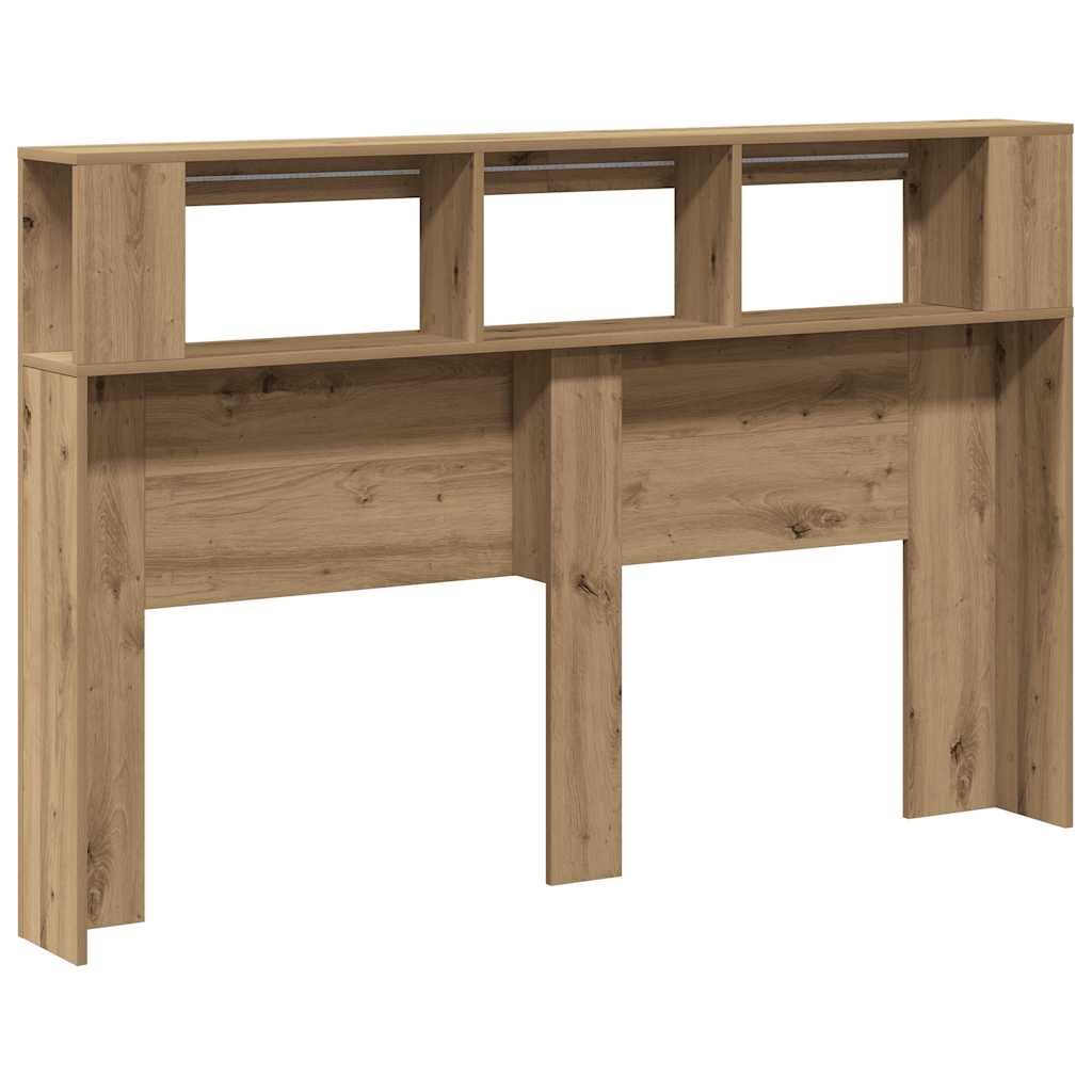 LED Headboard Artisan Oak 160x18.5x103.5 cm Engineered Wood