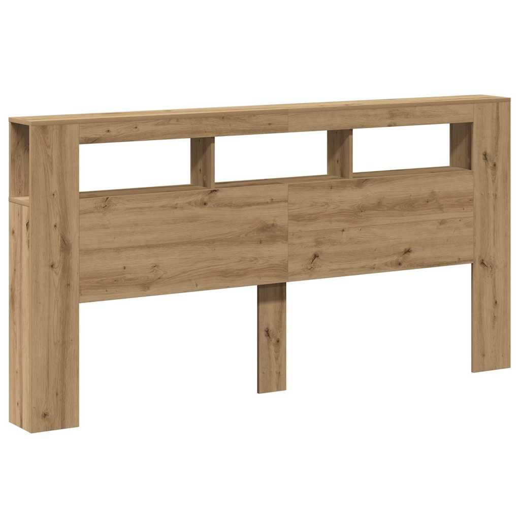 LED Headboard Artisan Oak 200x18.5x103.5 cm Engineered Wood