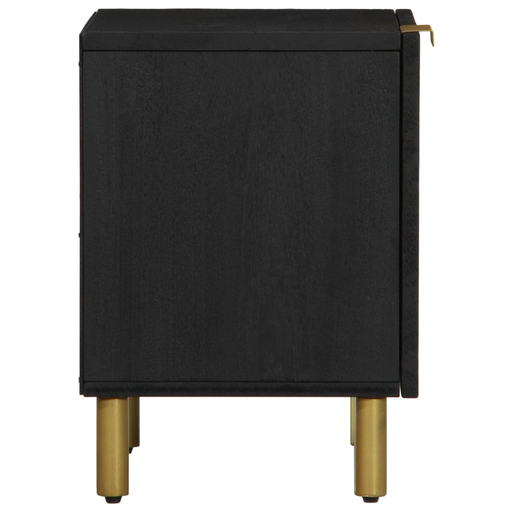 Bedside Cabinet Black 40x33x46 cm Solid Wood Mango