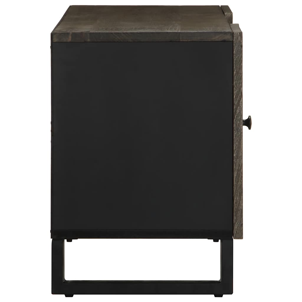 TV Cabinet Black 105x33x46 cm Solid Wood Mango