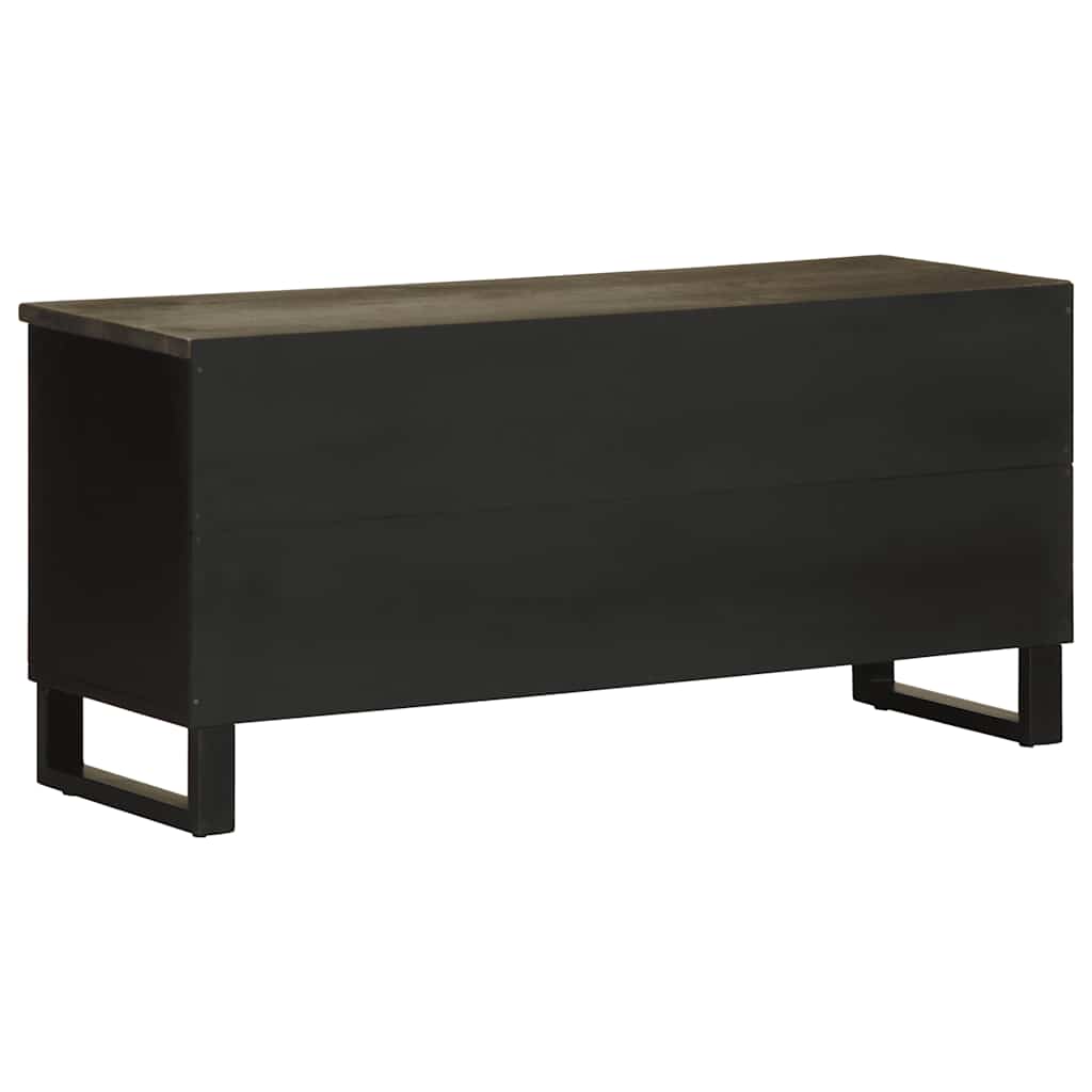 TV Cabinet Black 100x33x46 cm Solid Wood Mango