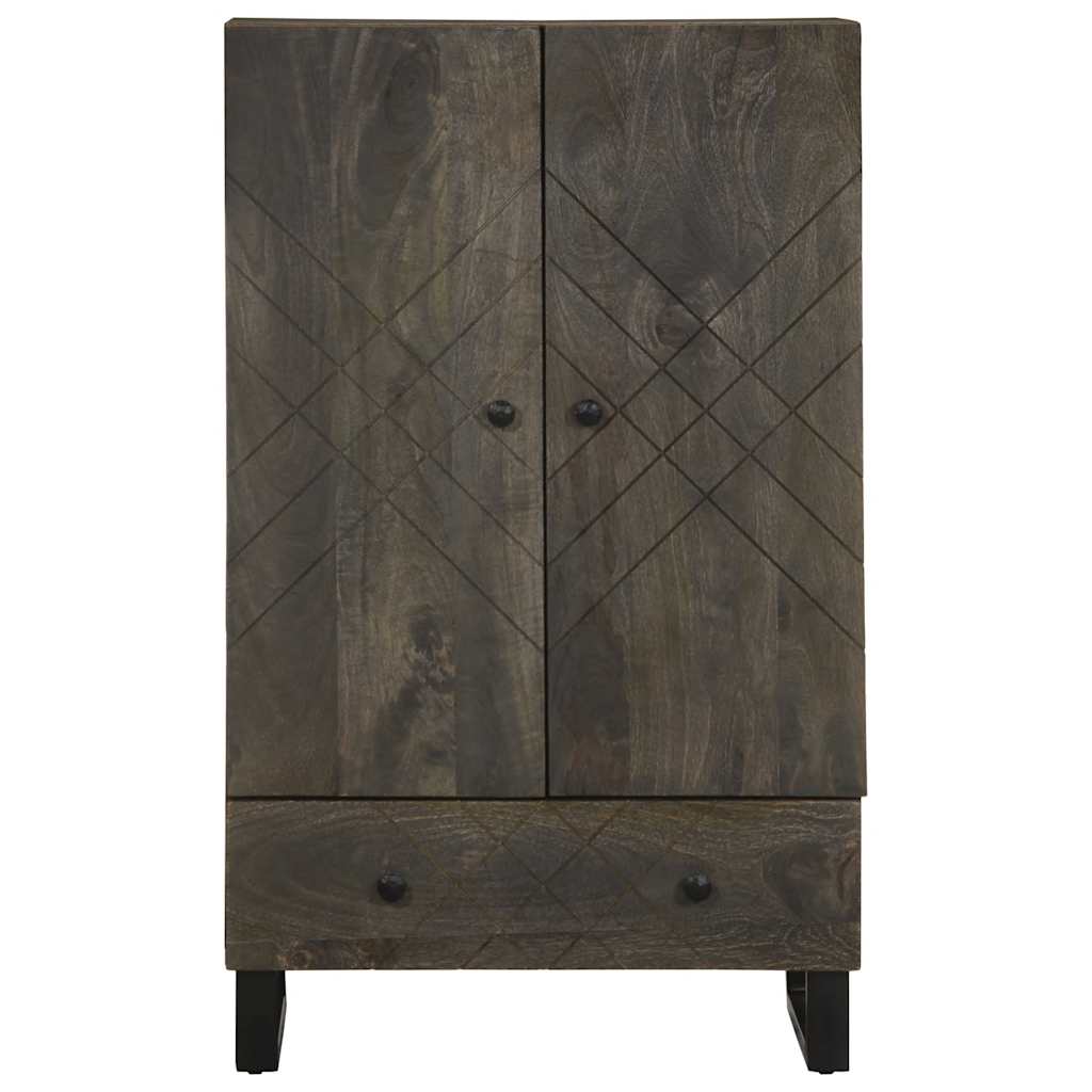 Highboard Black 60x33x100 cm Solid Wood Mango