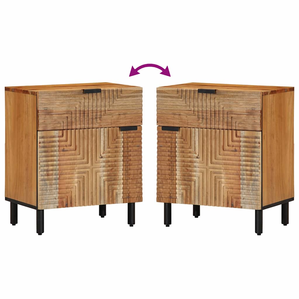 Bedside Cabinet Brown 50 x 33 x 60 cm Solid acacia wood