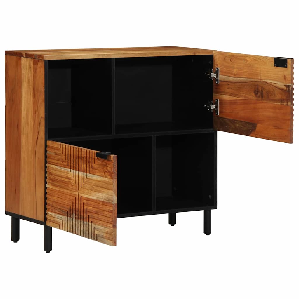 Sideboard with Shelf Brown 80 x 33 x 75 cm Solid Acacia wood