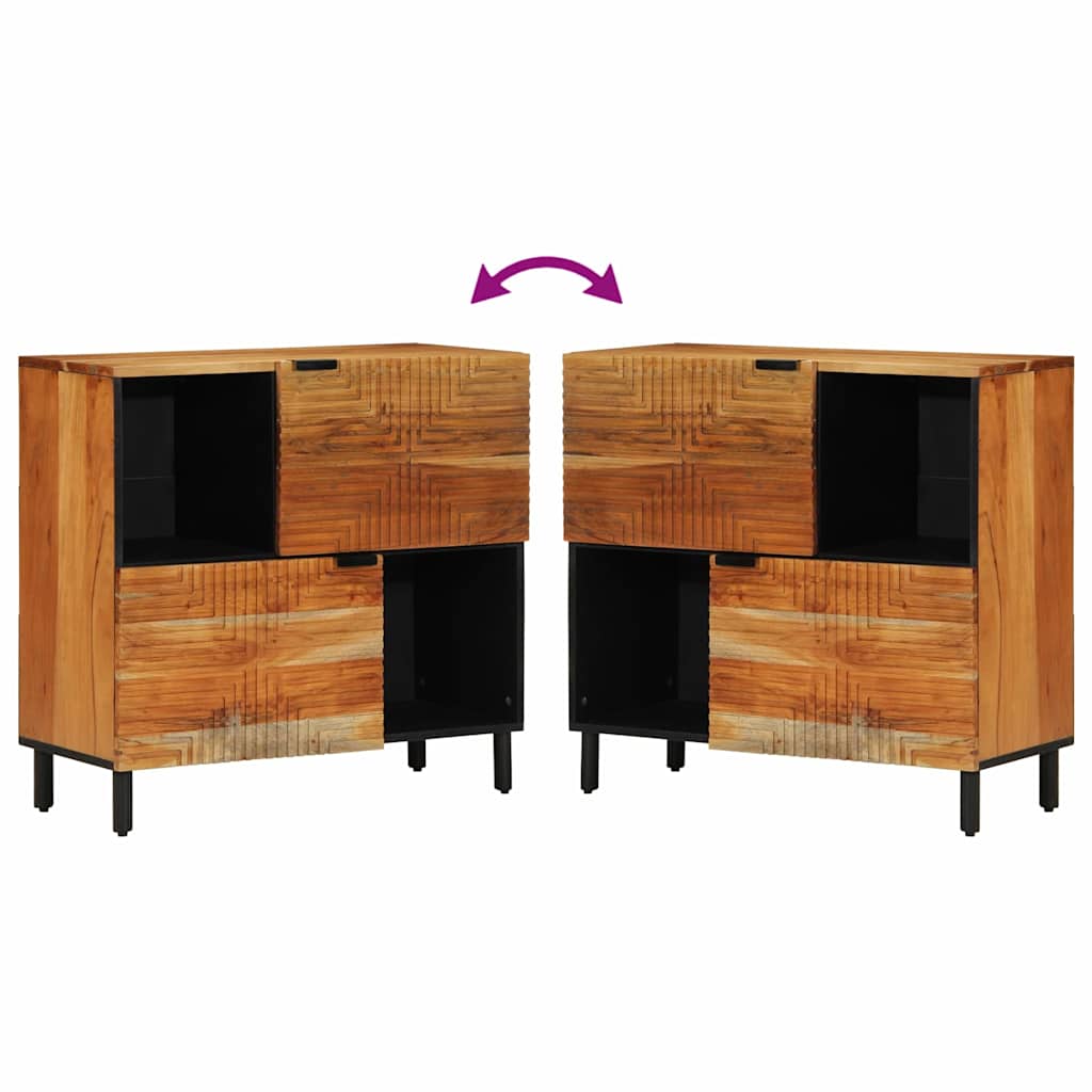 Sideboard with Shelf Brown 80 x 33 x 75 cm Solid Acacia wood