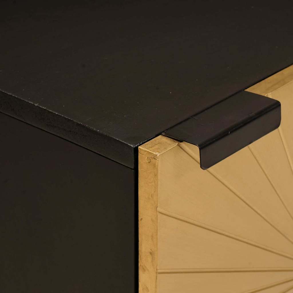 Bedside Table Black and Gold 40 x 33.5 x 46 cm