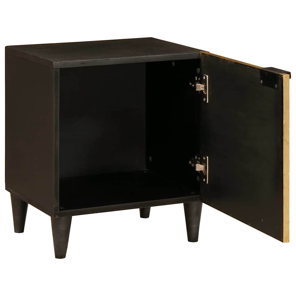 Bedside Table Black and Gold 40 x 33.5 x 46 cm