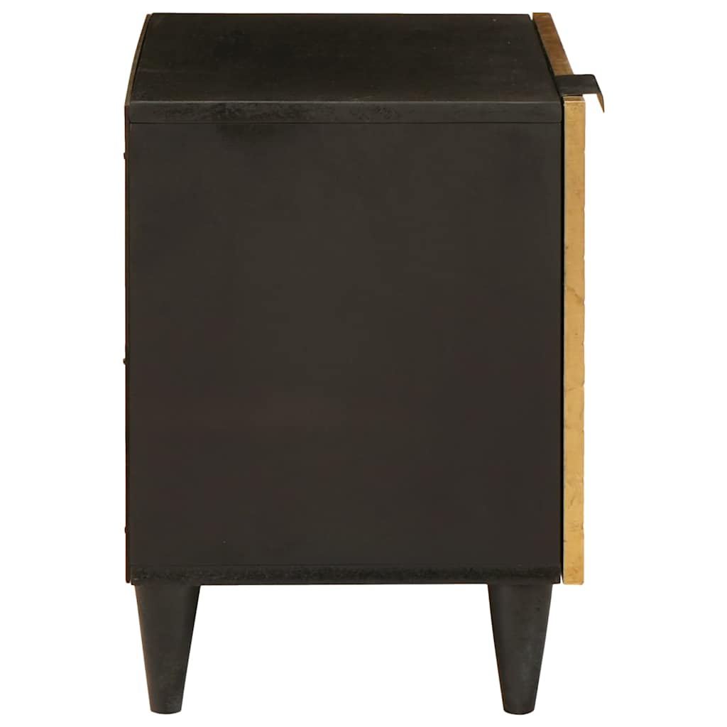 Bedside Table Black and Gold 40 x 33.5 x 46 cm