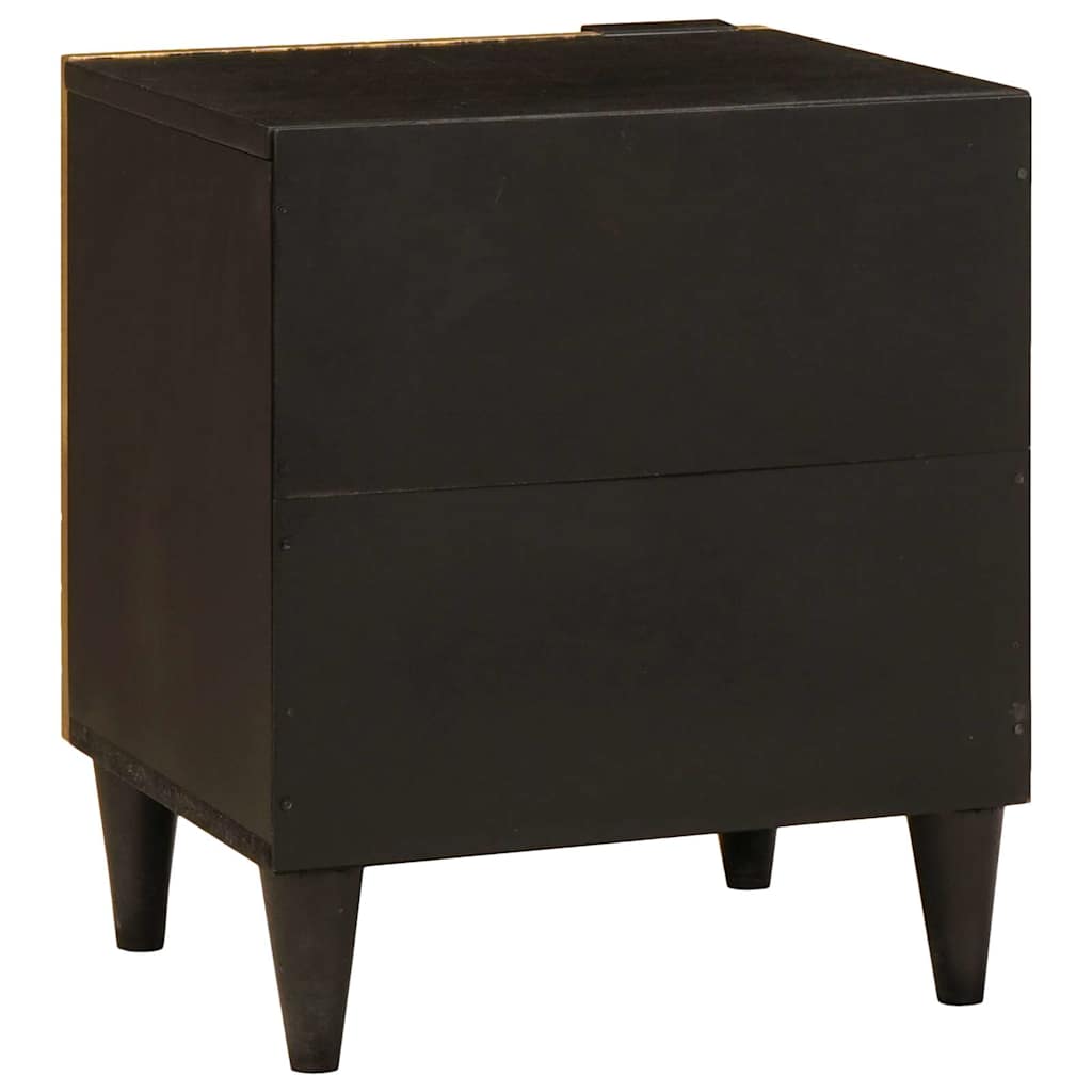Bedside Table 2 pcs Black and Gold 40 x 33.5 x 46 cm