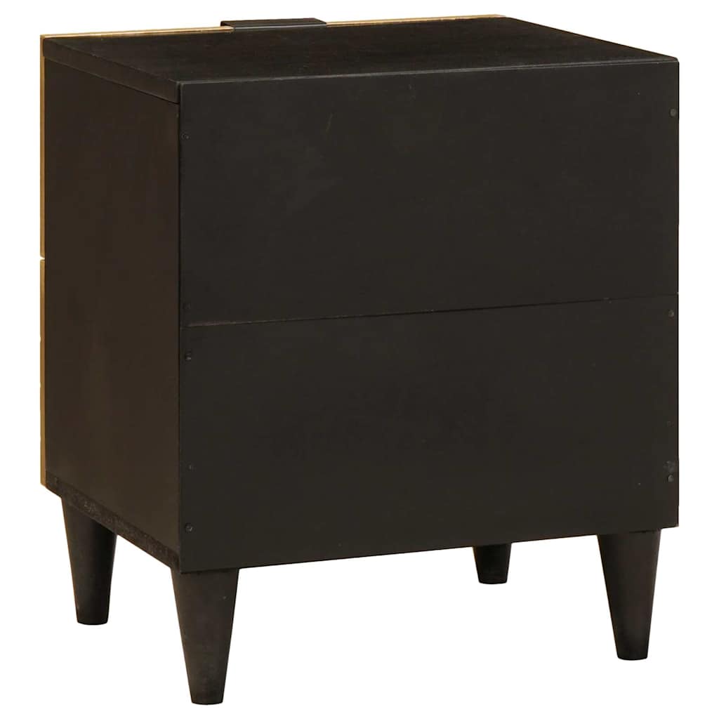 Bedside Table 2 pcs Black and Gold 40 x 33.5 x 46 cm