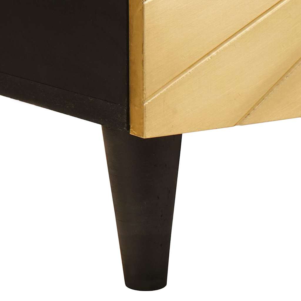 TV Cabinet Black and Gold 105 x 33 x 46 cm Solid mango wood