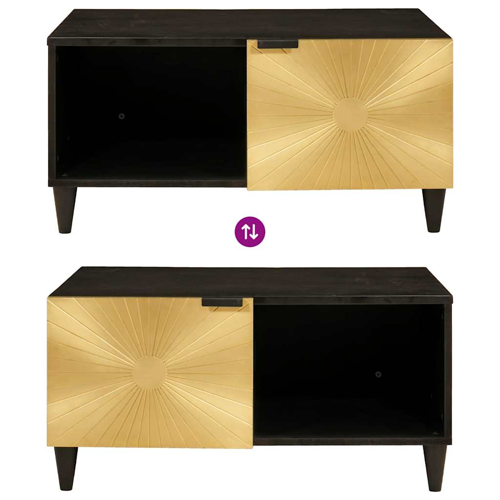 Coffee Table Black and Gold 80 x 50 x 40 cm