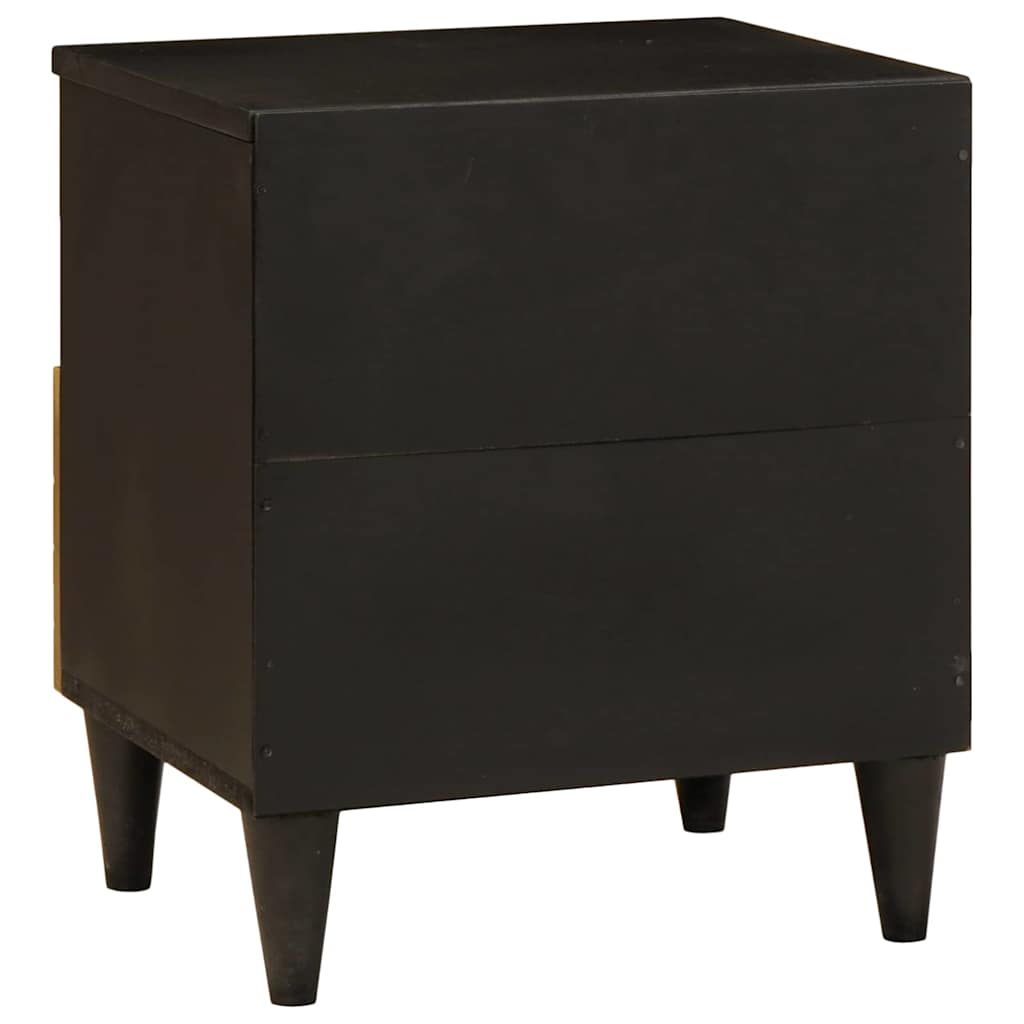 Bedside Table with Drawer 2 pcs Black and Gold 40 x 33 x 46 cm