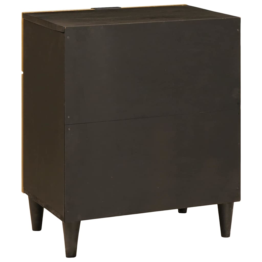 Bedside Table Black and Gold 50 x 33 x 60 cm Solid mango wood
