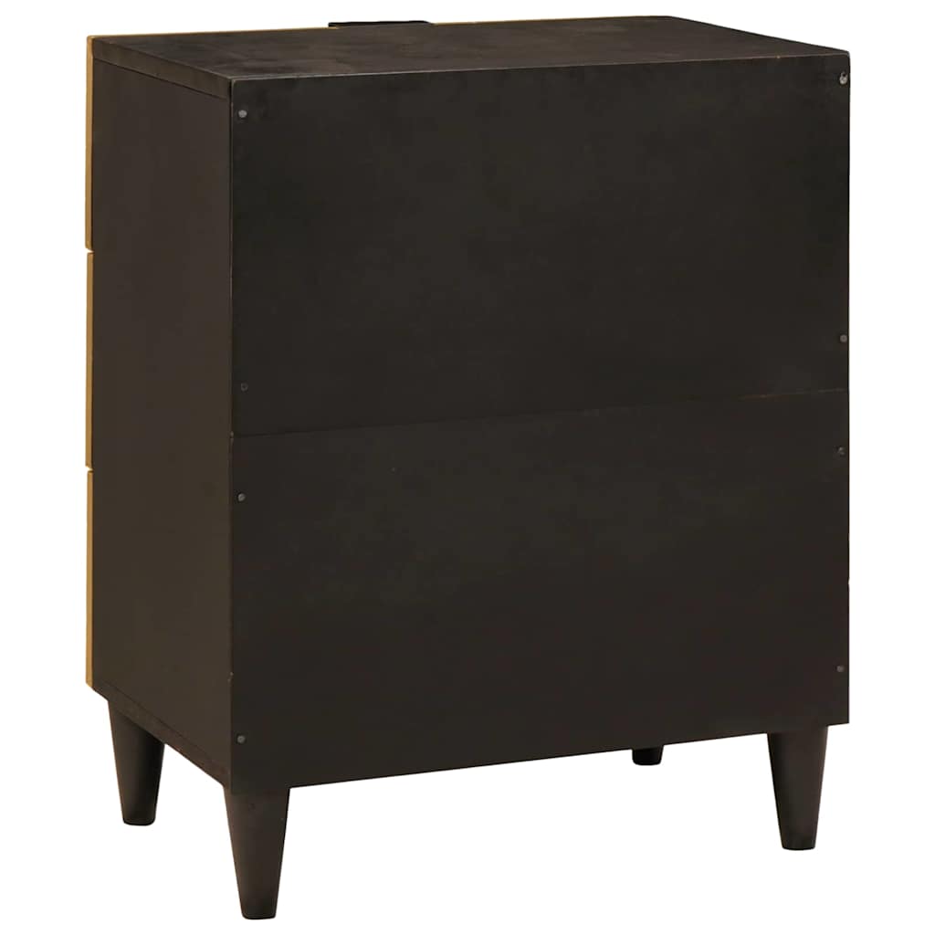Bedside Table with Drawer Black and Gold 50 x 33 x 60 cm