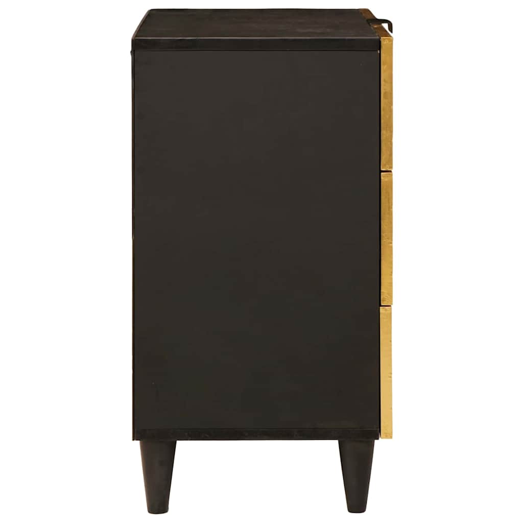 Bedside Table with Drawer Black and Gold 50 x 33 x 60 cm