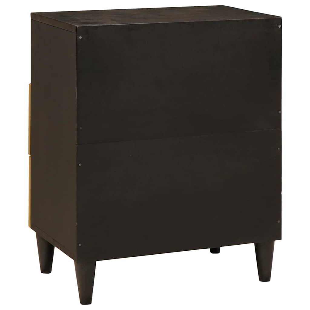 Bedside Table Black and Gold 50 x 33 x 60 cm Solid mango wood