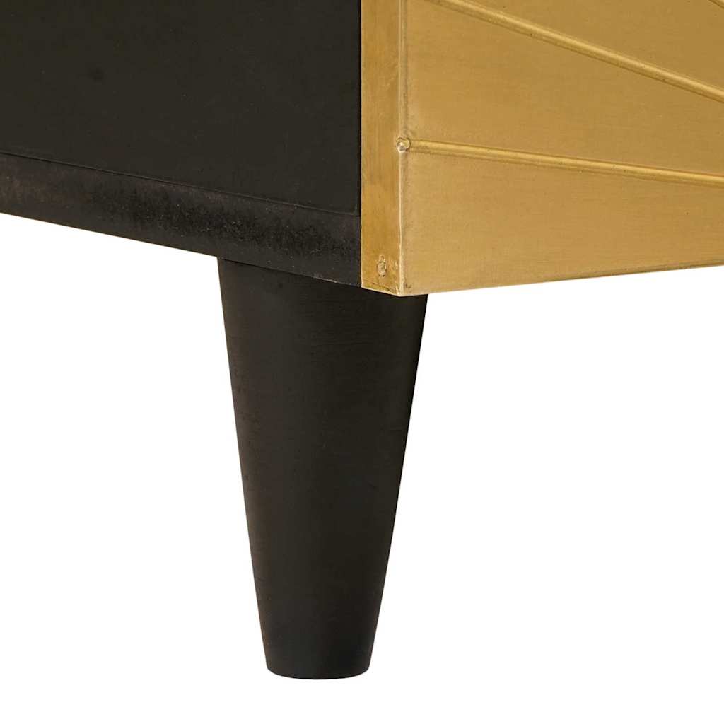 Coffee Table Black and Gold 80 x 54 x 40 cm Solid mango wood