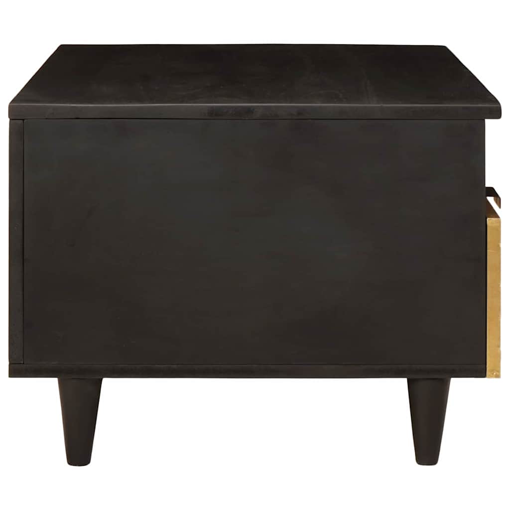Coffee Table Black and Gold 80 x 54 x 40 cm Solid mango wood