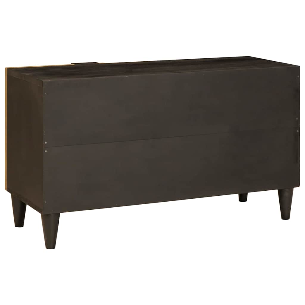 TV Cabinet Black and Gold 80 x 33 x 46 cm Solid mango wood