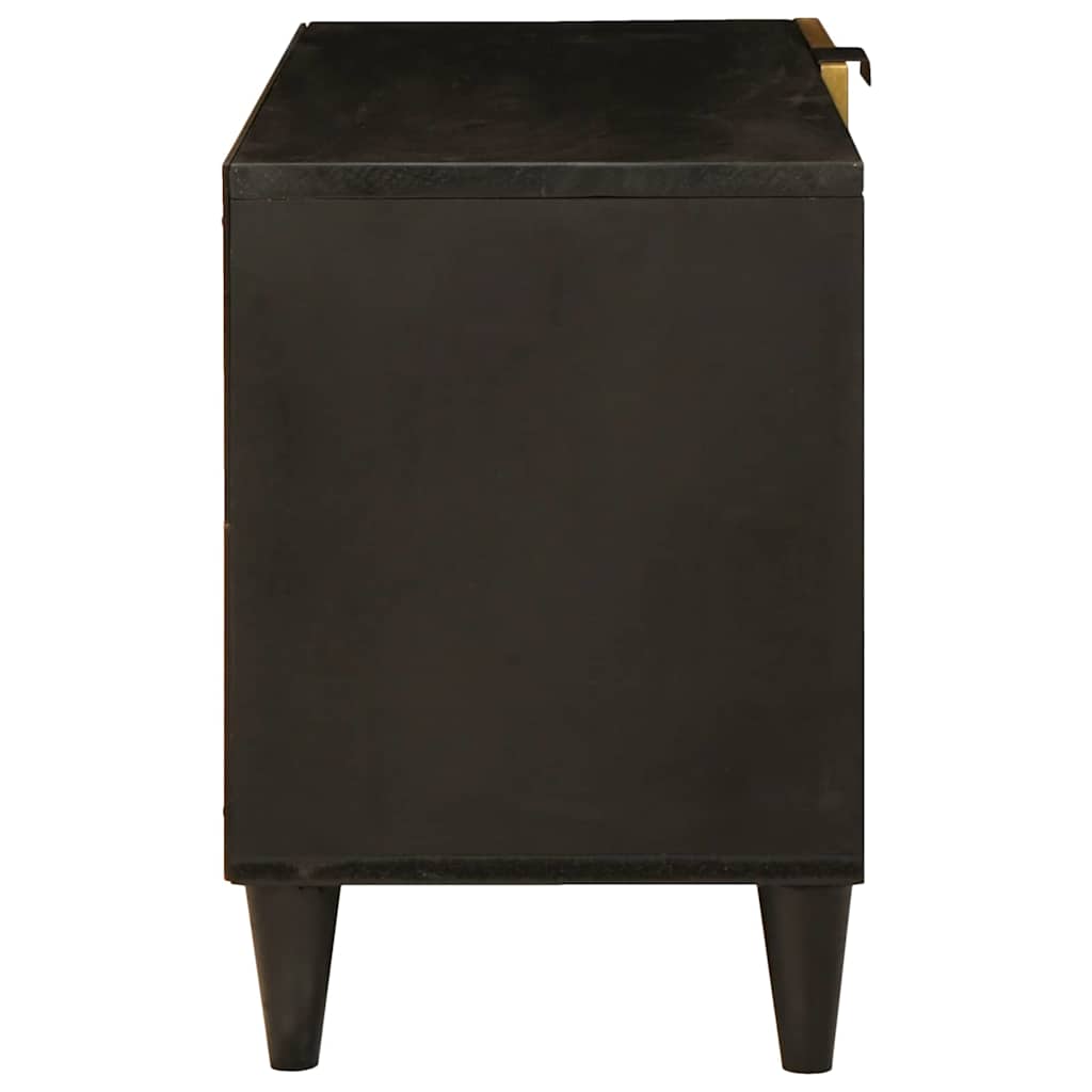 TV Cabinet Black and Gold 80 x 33 x 46 cm Solid mango wood