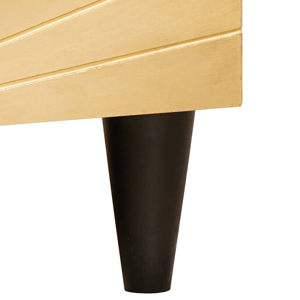 TV Cabinet Black and Gold 80 x 33 x 46 cm Solid mango wood