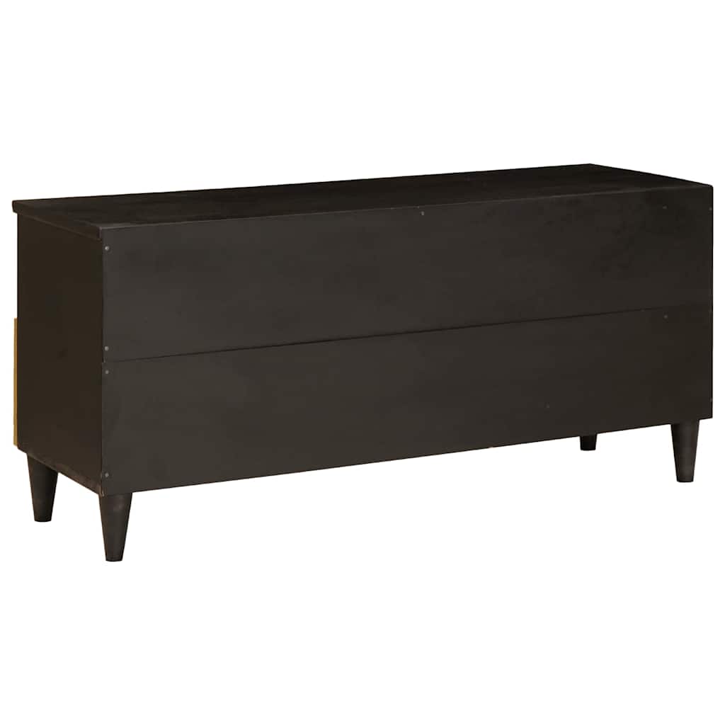 TV Cabinet Black and Gold 100 x 33 x 46 cm Solid mango wood