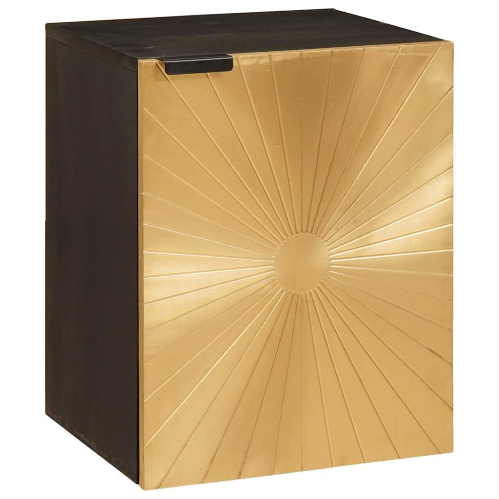Bathroom Cabinet with Shelf Black and Gold 38 x 33 x 48 cm