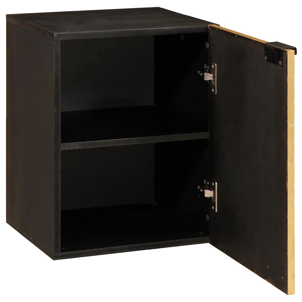 Bathroom Cabinet with Shelf Black and Gold 38 x 33 x 48 cm
