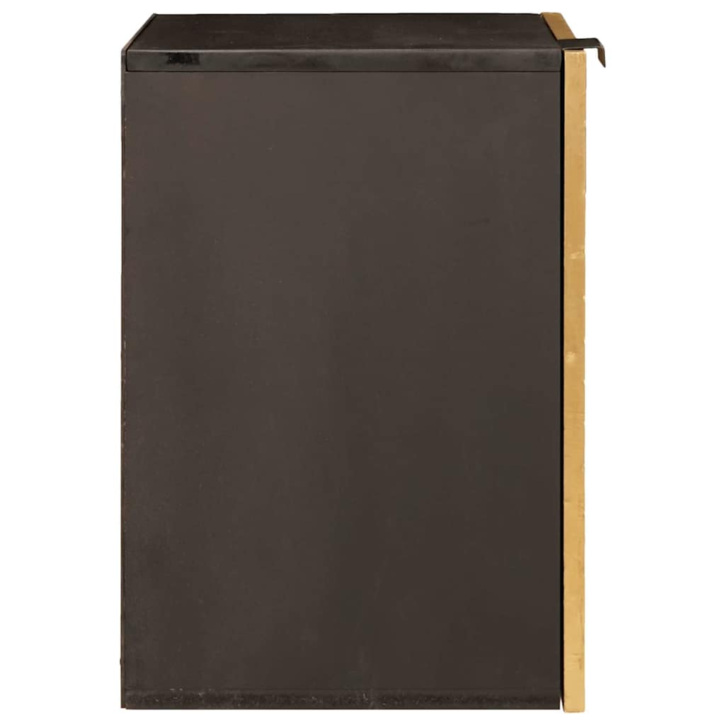 Bathroom Cabinet with Shelf Black and Gold 38 x 33 x 48 cm