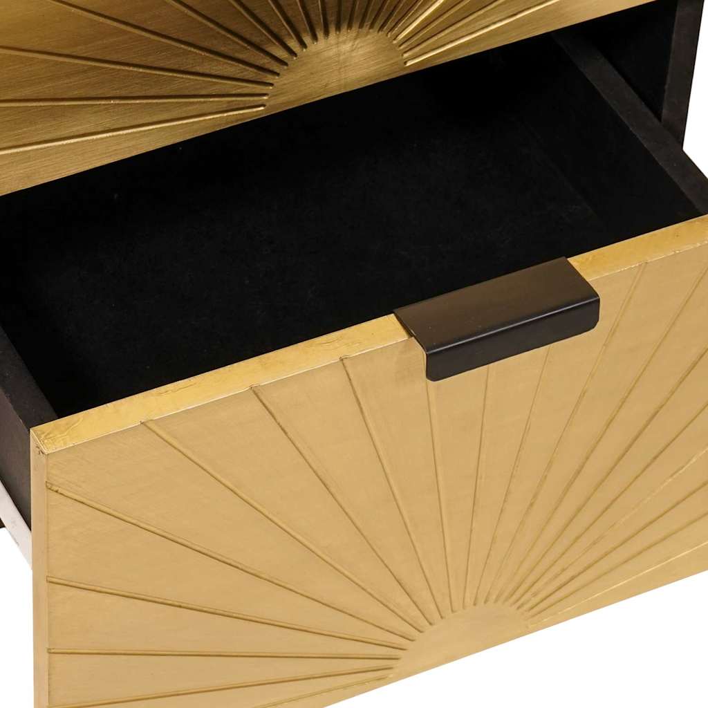 Sideboard Black and Gold 40 x 33 x 75 cm Solid mango wood