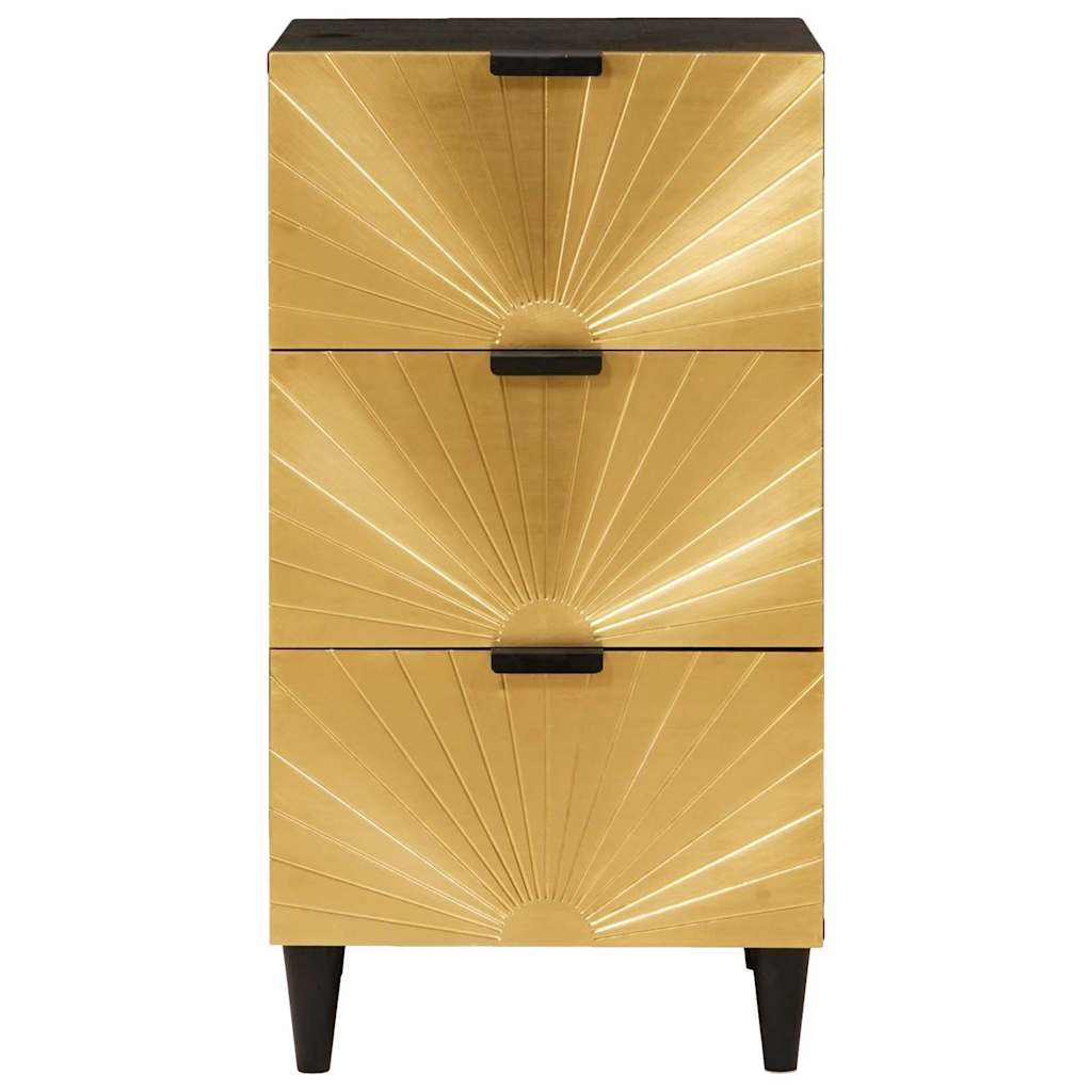 Sideboard Black and Gold 40 x 33 x 75 cm Solid mango wood