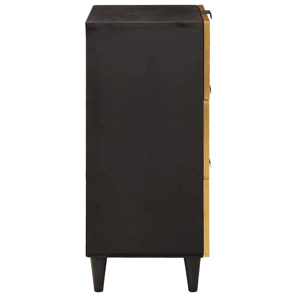 Sideboard Black and Gold 40 x 33 x 75 cm Solid mango wood