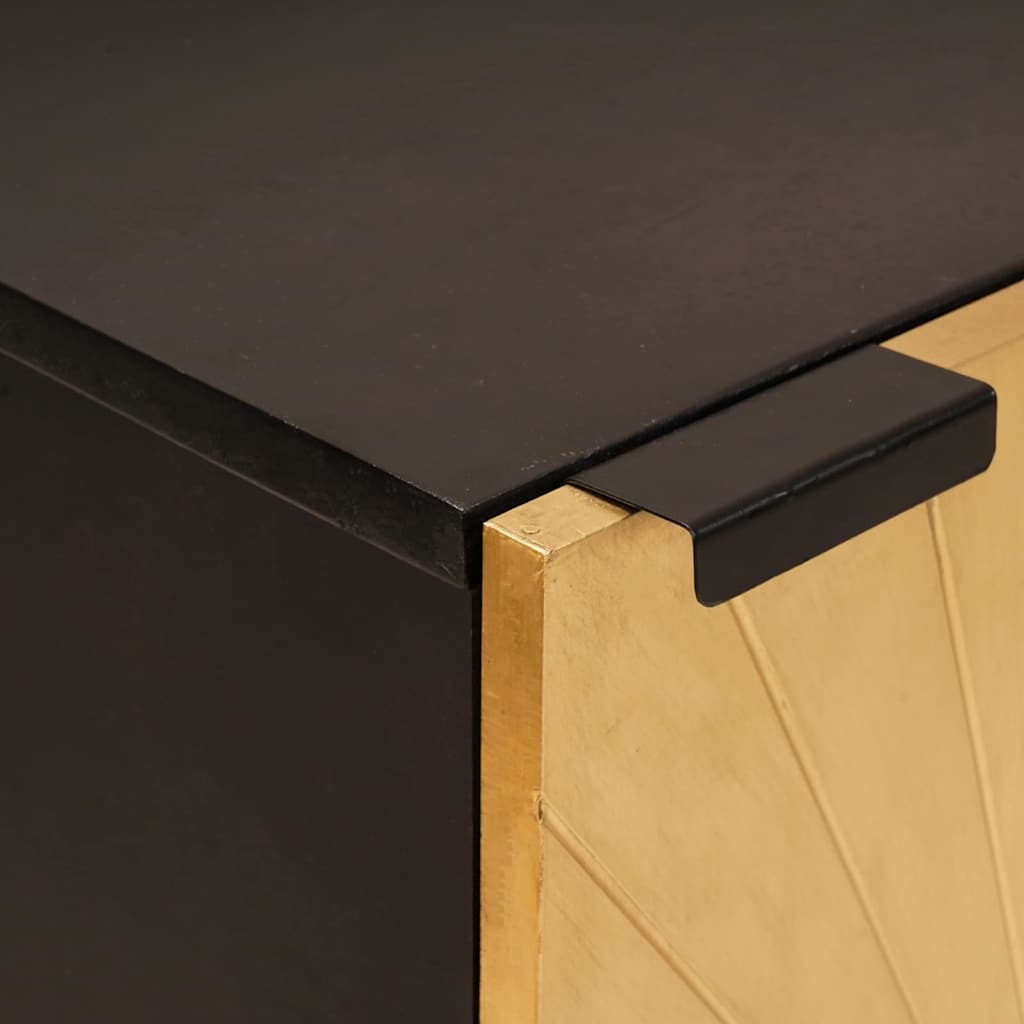 Sideboard Black and Gold 40 x 33 x 75 cm Solid mango wood