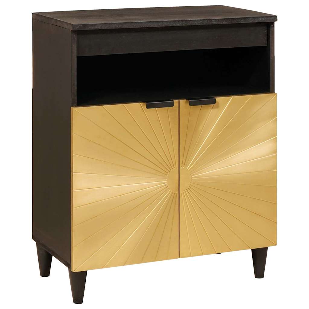 Sideboard Black and Gold 60 x 33 x 75 cm Solid mango wood