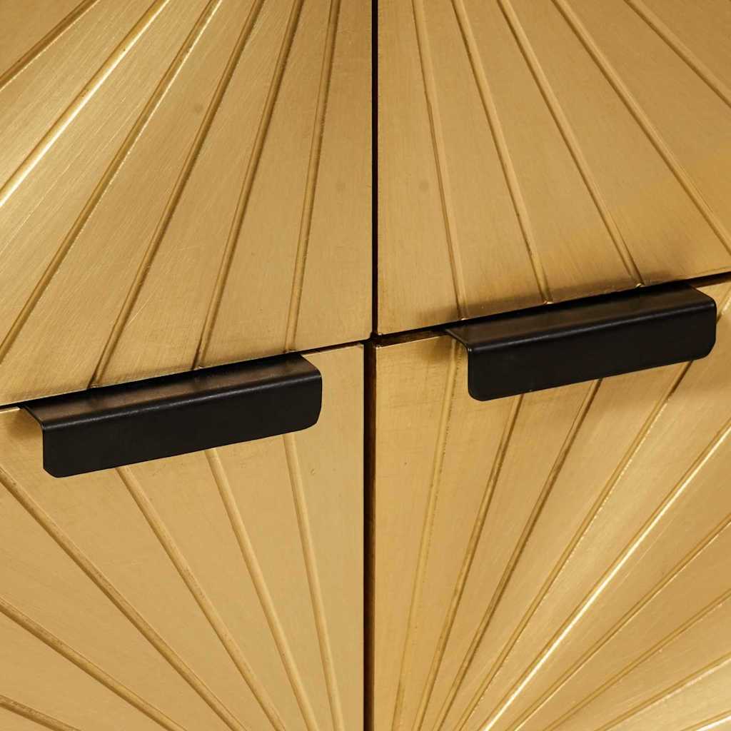 Side Cabinet Black and Gold 60 x 33.5 x 75 cm Solid mango wood