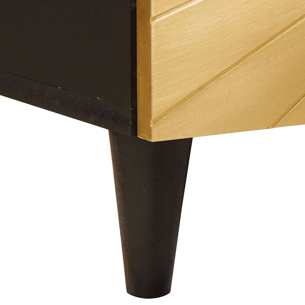 Side Cabinet Black and Gold 60 x 33.5 x 75 cm Solid mango wood