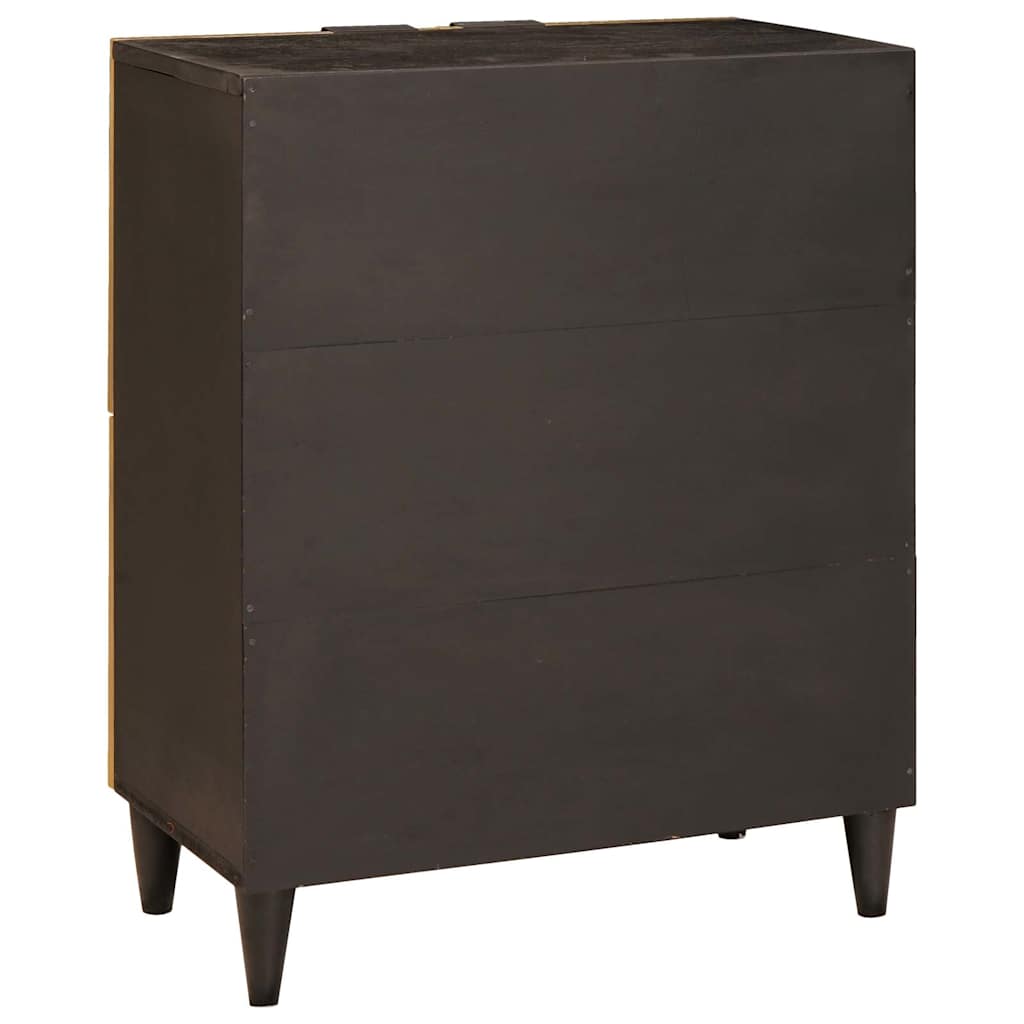 Side Cabinet Black and Gold 60 x 33.5 x 75 cm Solid mango wood