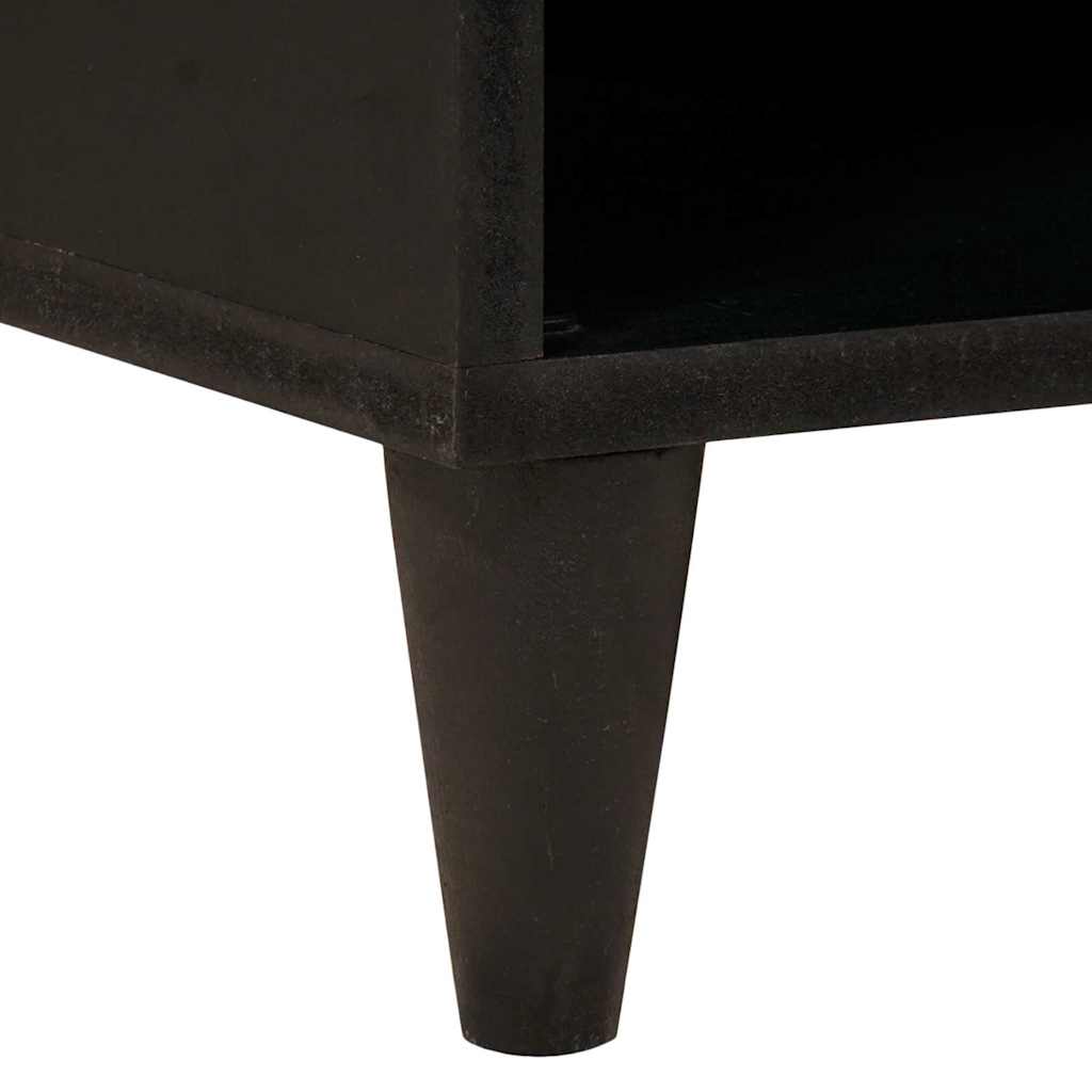 Side Cabinet Black and Gold 80 x 33.5 x 75 cm Solid mango wood