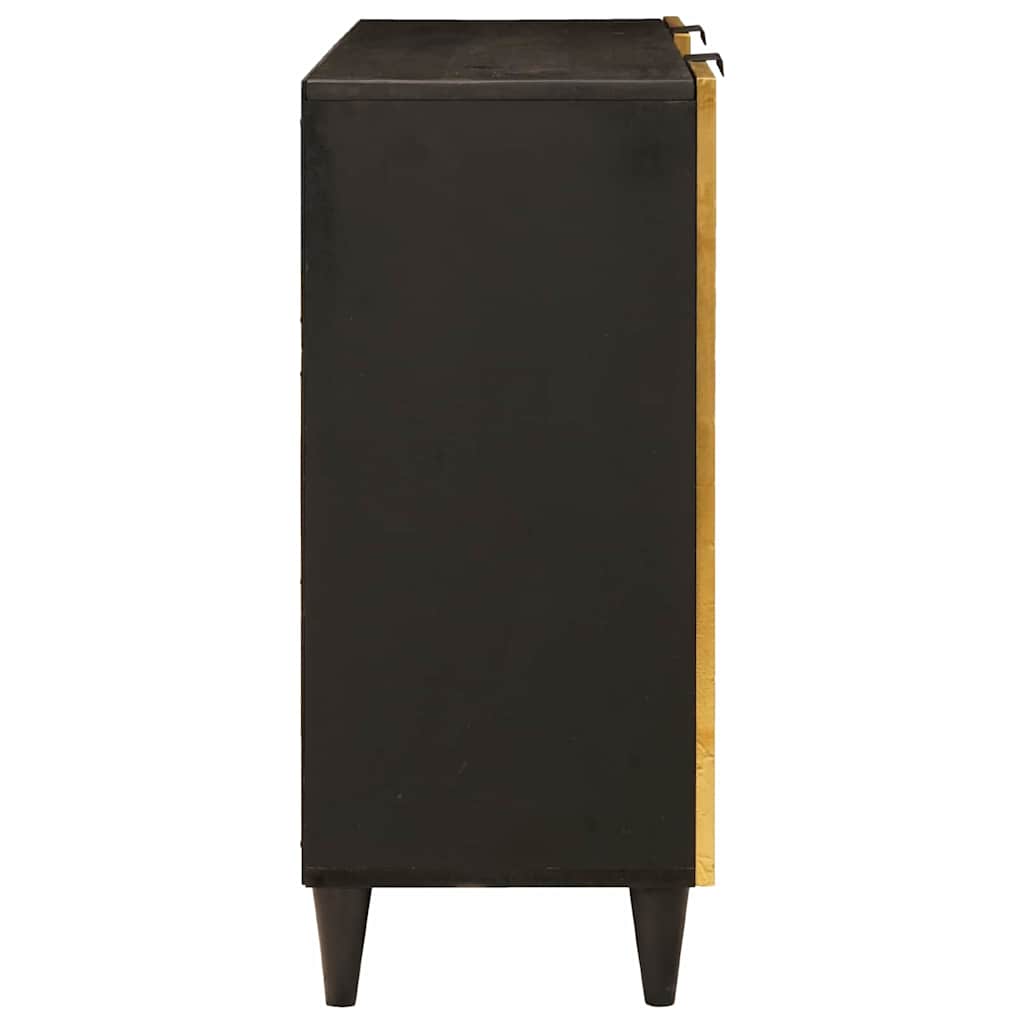Side Cabinet Black and Gold 90 x 33.5 x 75 cm Solid mango wood