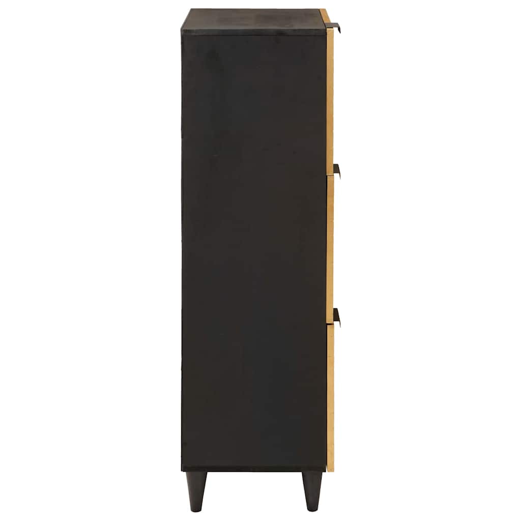 Side Cabinet Black and Gold 40 x 33.5 x 110 cm Solid mango wood