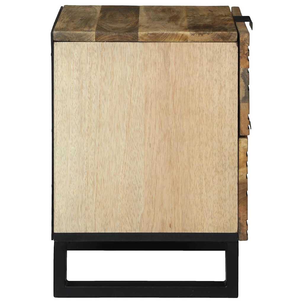 Bedside Cabinet 2 pcs Brown 40 x 33 x 46 cm Solid mango wood