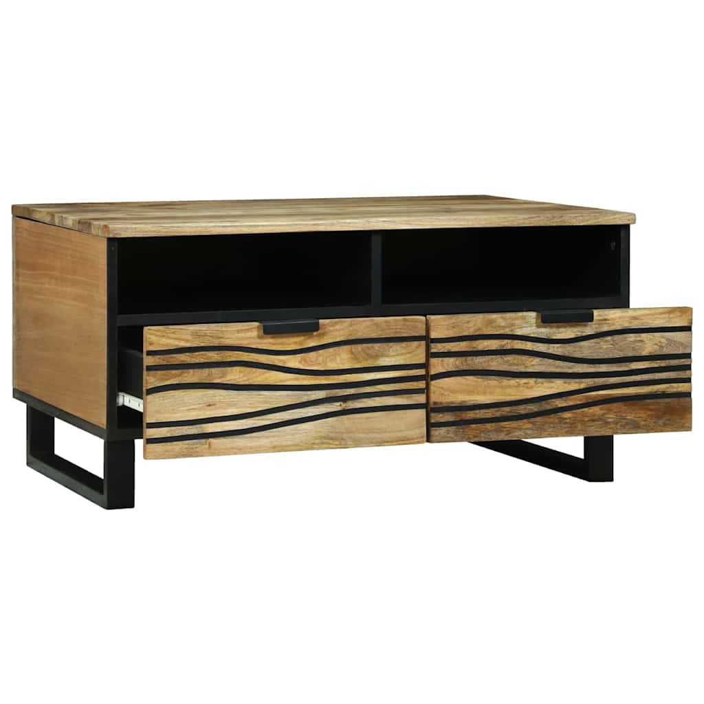 Coffee Table with Drawer Brown and Black 80 x 54 x 40 cm