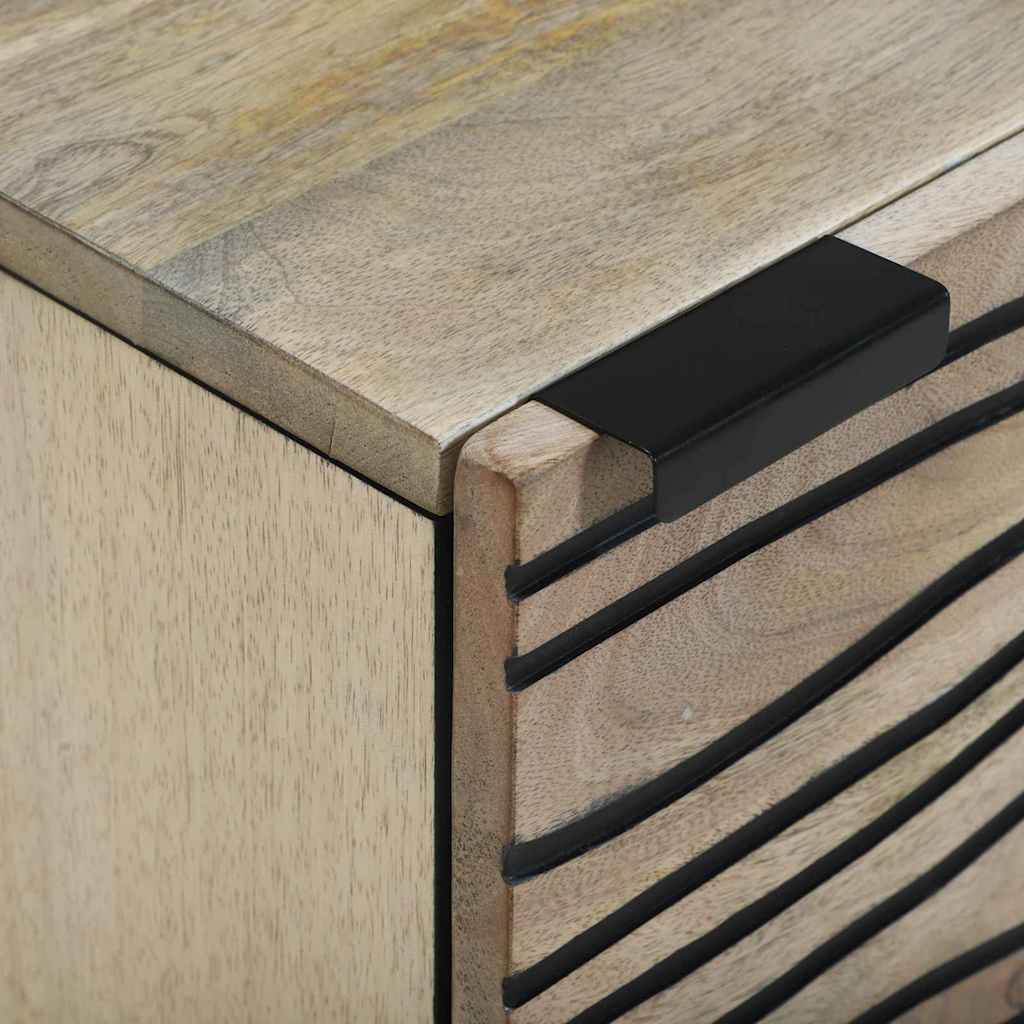 Bedside Tables 2 pcs Natural 40 x 33 x 46 cm Solid mango wood