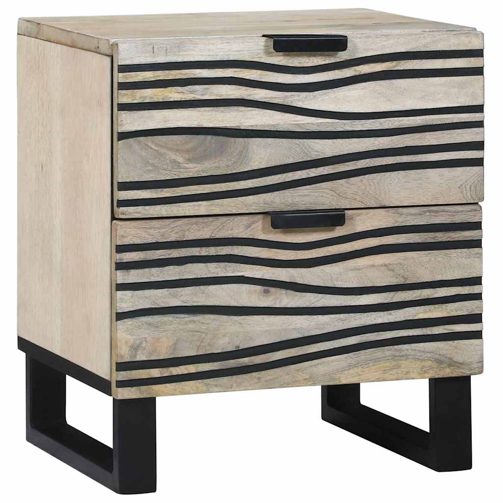 Bedside Cabinet with Drawer White and black 40 x 33 x 46 cm