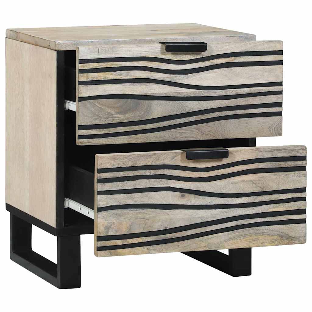 Bedside Cabinet 2 pcs White and black 40 x 33 x 46 cm