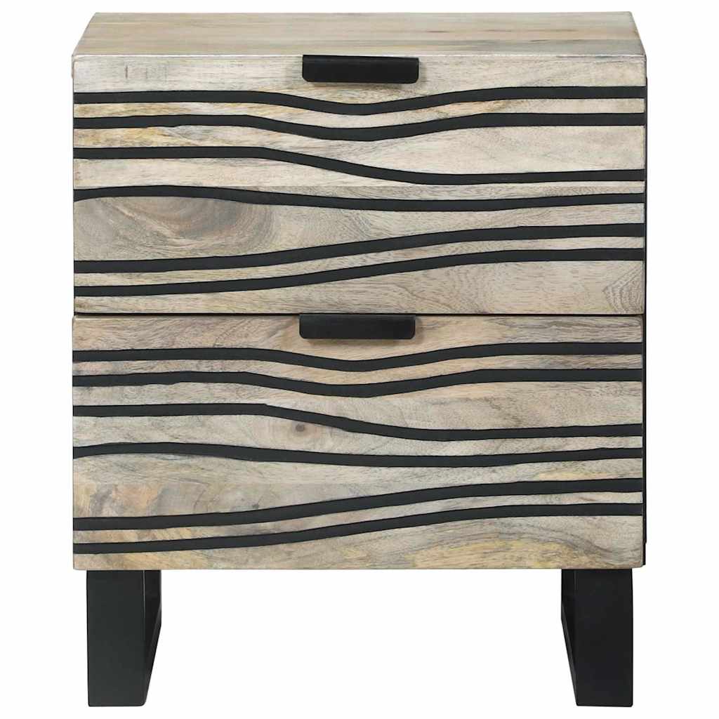 Bedside Cabinet 2 pcs White and black 40 x 33 x 46 cm