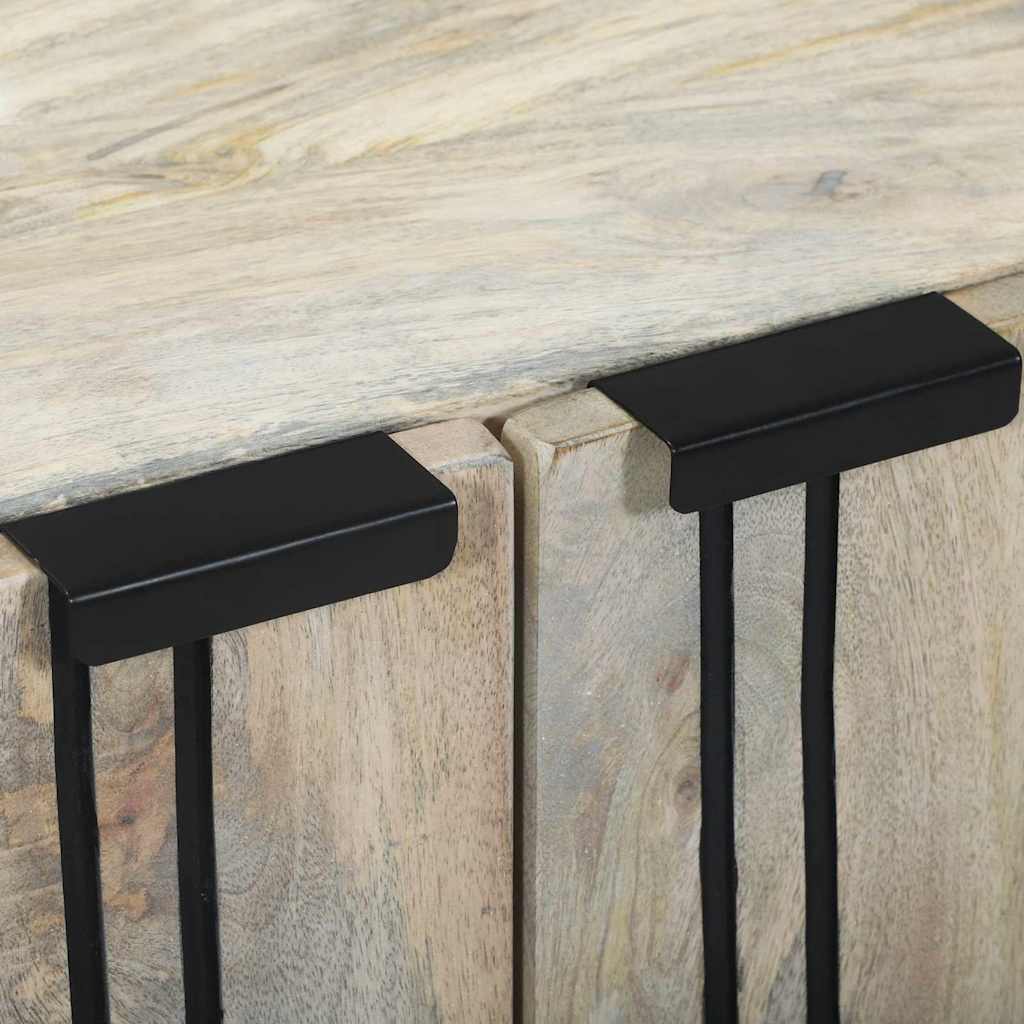 Sideboard White 60 x 33.5 x 75 cm Solid Mango wood