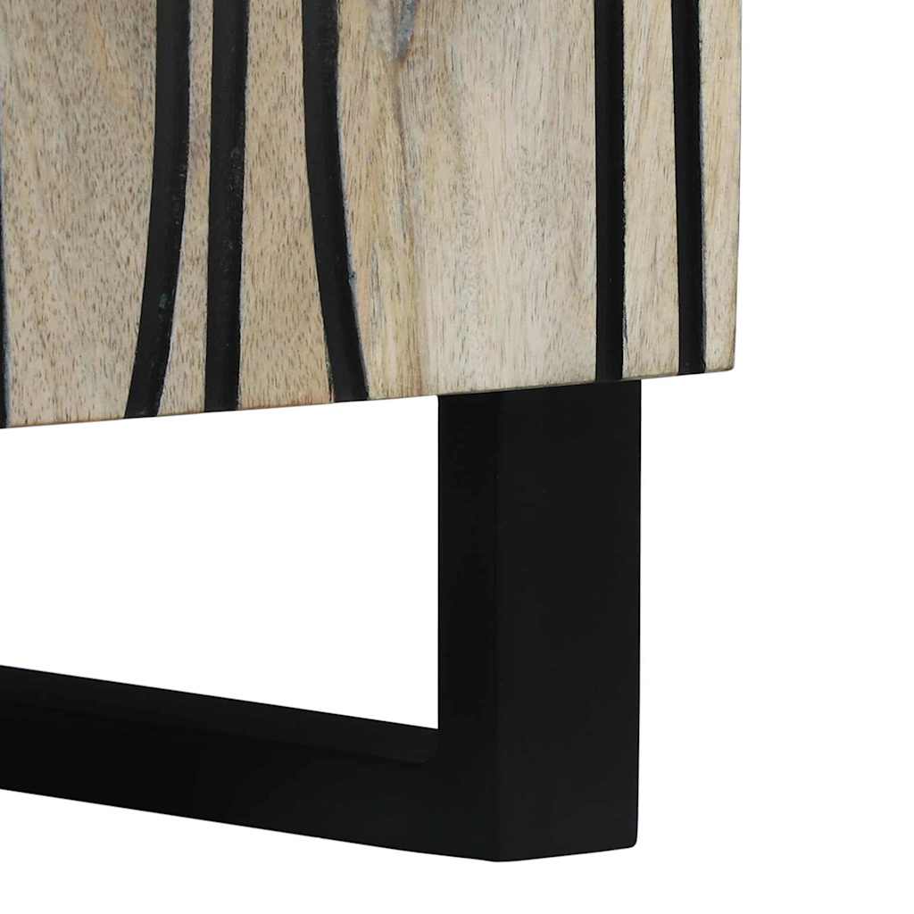 Sideboard White 60 x 33.5 x 75 cm Solid Mango wood